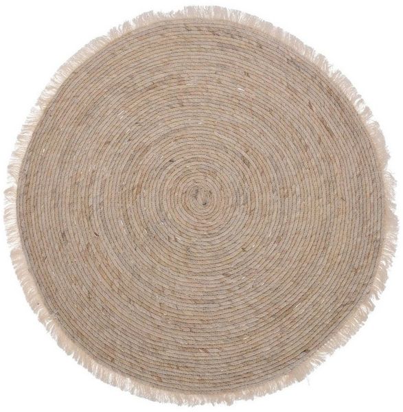 Excellent Houseware Teppich Maisstrohteppich für Wohnzimmer, rund, Ø 80 cm, rund, Höhe: 10 mm