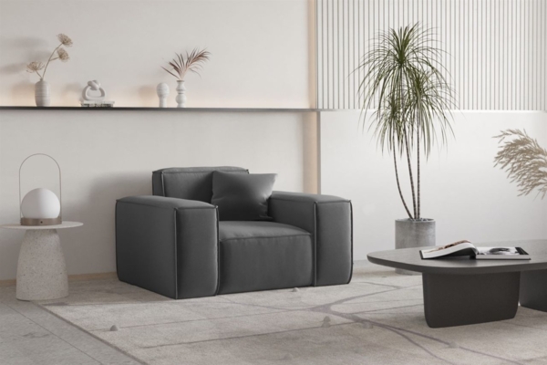 Sessel Designersessel CELES PREMIUM in Stoff Opera Velvet Dunkelgrau