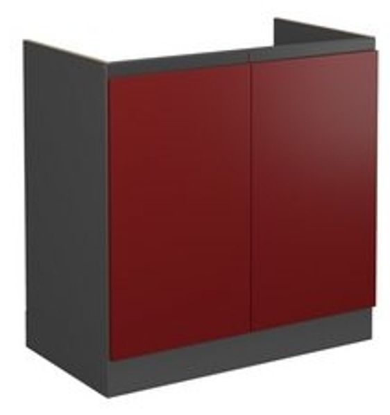 Spülenunterschrank R-Line Rot 80 cm J-Shape, ohne Arbeitsplatte Vicco Bild 6