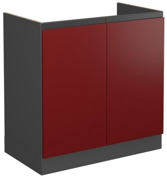 Spülenunterschrank R-Line Rot 80 cm J-Shape, ohne Arbeitsplatte Vicco Bild 4