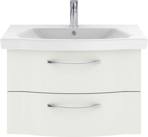 Saphir Badmöbel-Set 6005 Sprint Keramik-Waschtisch, 82 cm breit, (1-St), Waschplatz inkl. Türdämpfer, 2 Schubladen, Waschtisch