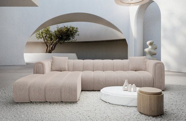Sofa Dreams Ecksofa Stoff Luxus Ecksofa Polster Couch Stoffsofa Almagro L Form kurz, Loungesofa