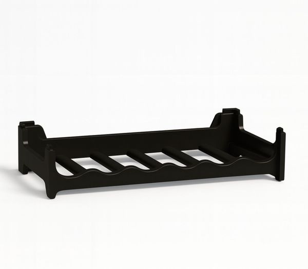 BURI Weinregal stapelbar Kunststoff für 6 Flaschen | stabiles Flaschenregal in Gastronomie-Qualität | Getränkeregal modular erweiterbar, Schwarz
