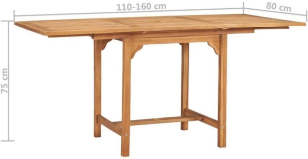 vidaXL Teak Massiv Gartenmöbel Set 5-tlg. Sitzgruppe Stühle Tisch Bild 3