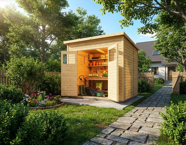 Alpholz Gerätehaus Mollie Gerätehaus aus Holz Geräteschrank mit 14 mm Wandstärke Gartenhaus mit Montagematerial