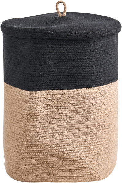 Aufbewahrungskorb SILOPI Baumwolle Schwarz Beige