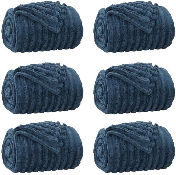 vidaXL Wohndecken 6 pcs Marineblau 200 x 150 cm Fleece 42016882 Bild 2