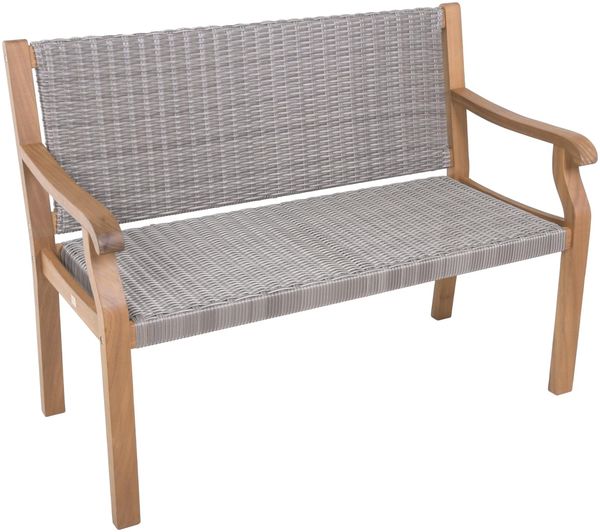 Gartenbank BARI - 120cm Breit, Eukalyptus, Natur | Terrassenbank Wetterfest Sitzbank Outdoor Bank
