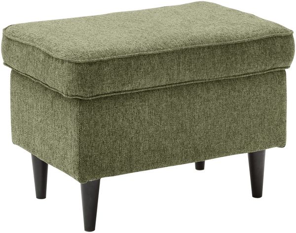 Fußhocker >OSKAR< in olive, Stoffbezug, weich, 100% Polyester - 63x43x42 (BxHxT)