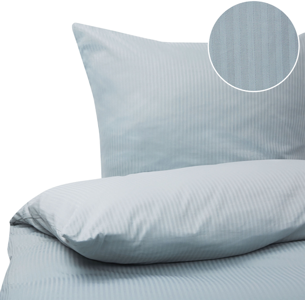 Bettwäsche-Set Streifenmuster AVONDALE 240x220 cm Baumwoll-Satin Grau