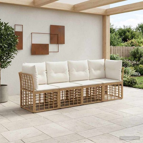 vidaXL Outdoor-Sofagarnitur Natur Polyester 3437410