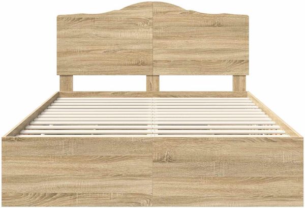 vidaXL Bettrahmen Sonoma-Eiche 140 x 200 cm Ingenieurs Holz 3413410 Bild 8
