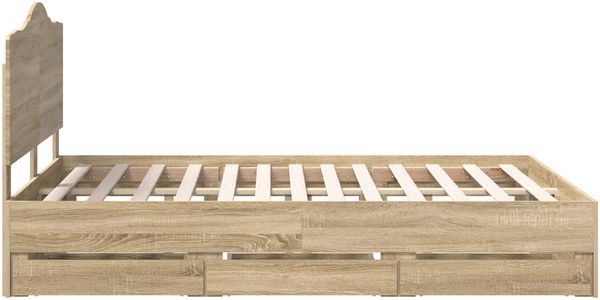 vidaXL Bettrahmen Sonoma-Eiche 140 x 200 cm Ingenieurs Holz 3413410 Bild 9