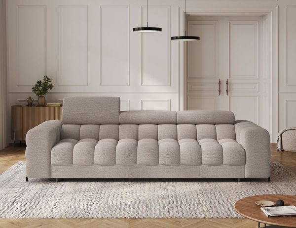MOEBLO Sofa Telli, Modernes 3-Sitzer-Sofa aus Stoff, Couch & Polstermöbel mit Schlaffunktion, verstellbaren Kopfstützen, freistehend für Wohnzimmer, (BxHxT): 260 × 96 × 100 cm