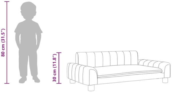 vidaXL Kindersofa Grau 90x53x30 cm Kunstleder 3196266 Bild 7