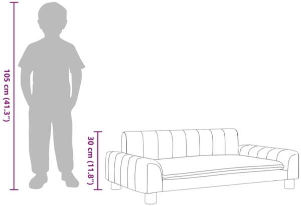 vidaXL Kindersofa Grau 90x53x30 cm Kunstleder 3196266 Bild 8