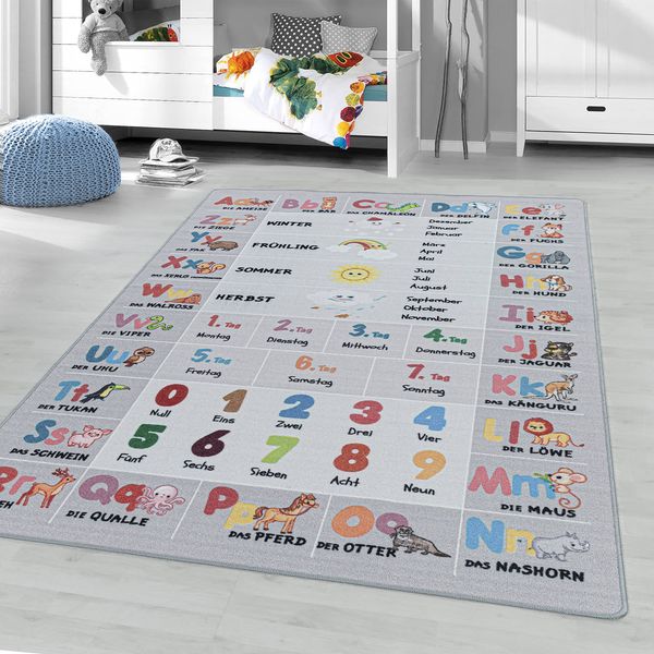 Giantore Spielteppich Kurzflorteppich Kinderteppich Kinderzimmer Babyzimmer