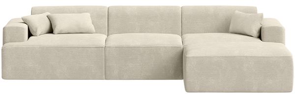 skølm 'Freki' Cloud Sofa 3 Sitzer mit Hocker, Vollschaumcouch mit Federkern und Vakuum-Kompression, kein Aufbau erforderlich, mit 3 Kissen, Cord beige Bild 11