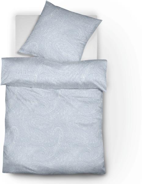 Fleuresse Jacquard Leinen-Bettwäsche Provence Prestige, himmelblau 240x220 + 2 x 80x80 cm