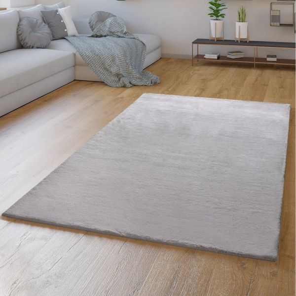 TT Home Teppich, Rechteckig, Höhe: 26 mm, Hochflor Teppich Schlafzimmer Kunstfell Flauschig Kaninchenfell Imitat