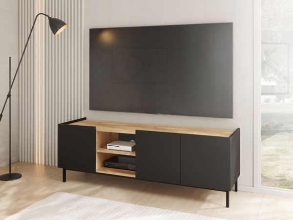 TV-Lowboard Siapen (Farbe: Schwarz + Gold Baroque) Bild 3