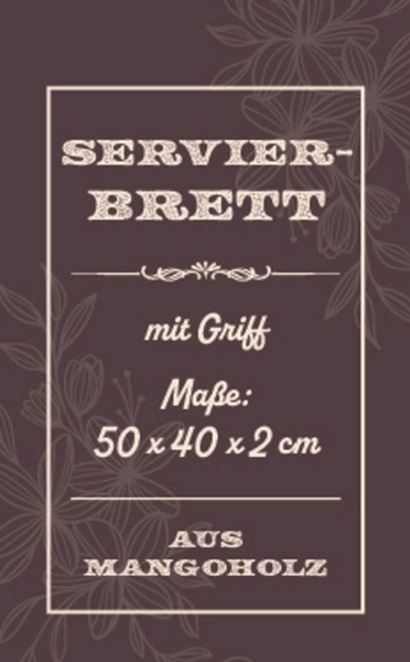 BURI Servierbrett BURI Servierbrettchen Tablett Rund Holz Griff Schneiden Küchen Kochen, Holz