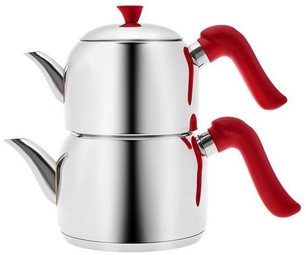 Karaca Teekanne Karaca Edena Midi Edelstahl-Teekannen-Set, 3.3L, Induktionsgeeignet