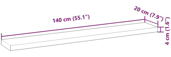 vidaXL Tischplatte 140x20x4 cm Rechteckig Massivholz Akazie 4008769 Bild 9