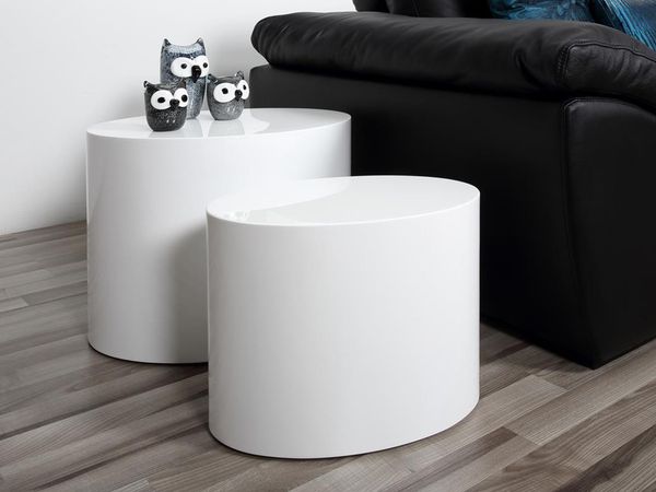 Couchtischsatz MICE Weiß/Hochglanz