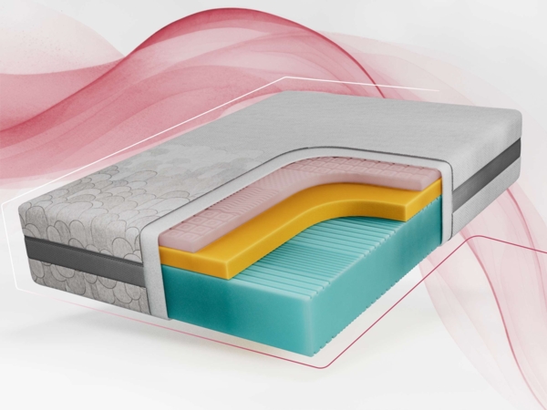 Schaummatratze für Allergiker, 7-Zonen, Visco Schaum memory, Höhe 26 cm, Kaltschaum Matratze, Härtegrad H2 - 120 x 200 cm - VELO - APRI