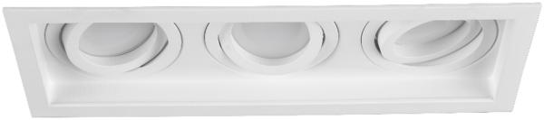 Eckiger 3-flammiger LED Deckeneinbaustrahler Weiß, schwenkbar 25,2 x 9,2cm