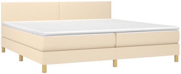 vidaXL Boxspringbett mit Matratze Stoff Creme 200x200 cm, Härtegrad: H2 [3140486] Bild 3