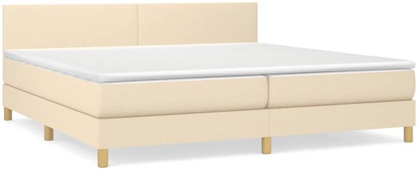 vidaXL Boxspringbett mit Matratze Stoff Creme 200x200 cm, Härtegrad: H2 [3140486] Bild 2