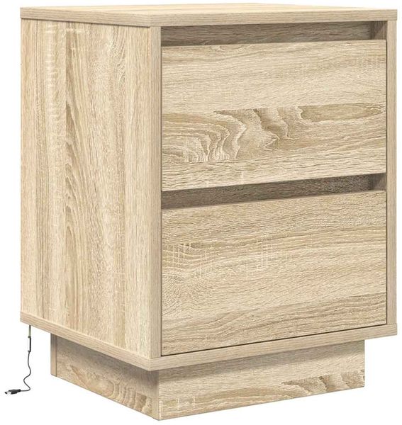 vidaXL Nachttische mit LED-Leuchten 2 Stk. Sonoma-Eiche 38x34x50 cm 861288 Bild 7