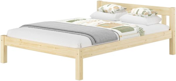 Doppelbett Massivholzbett 140x200 Kiefer unbehandelt mit wählbarem Zubehör V-60.38N-14ohne Zubehör