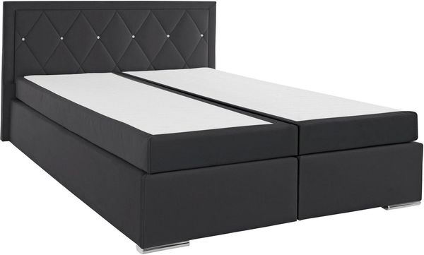 Leonique Boxbett Alfie, Bestseller, wahlweise mit Bettkasten, mit Straßsteinen im Kopfteil, H2, H3 und H4 wählbar