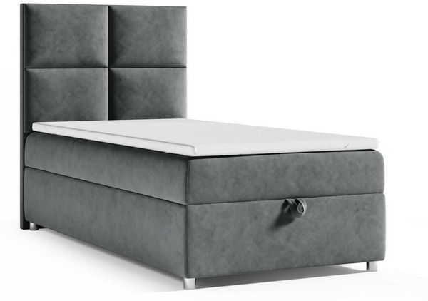 Best for Home Boxspringbett mit Bettkasten Trinity K2 Single Bonell-Matratze inkl. 7 cm Topper (Einzelbett, Hotelbett, Polsterbett gepolstertes Kopfteil, Jugendbett, Kinderbett versch. Größen, 70x200 80x200 90x200 100x200 cm), verschiedene Liefermöglic...