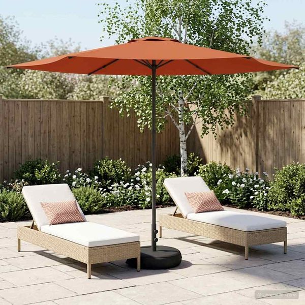 vidaXL Garten-Schirm mit Fuß 300 x 300 cm Polyester Rechtwinklig 42036234