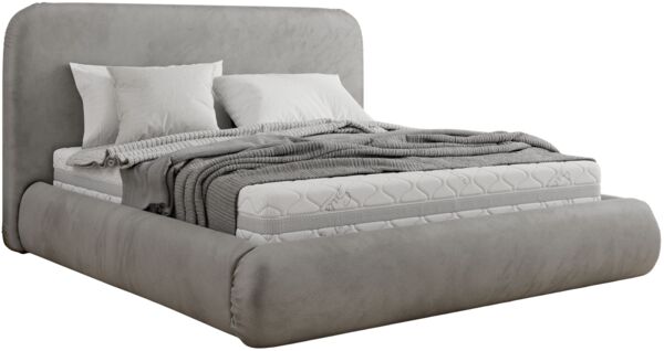 Bett mit Stauraum Polsterbett BENEA CLASSIC, Doppelbett mit Lattenrost Gepolstertes Kopfteil Gasdruckfeder Schlafzimmerbett - 180 x 200 cm - Hellgrau Velvet Bild 5