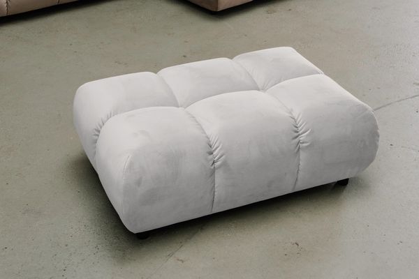 KAWOLA Polsterhocker VIVIEN Hockerbank Velvet silber 41 x 73 x 108 cm