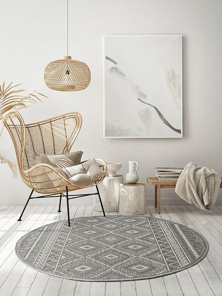 the carpet Teppich Calgary round, rund, Höhe: 1 mm, moderner robuster In und Outdoor Teppich