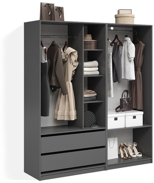 Livinity® Kleiderschrank Trento, Anthrazit, 2er Set (2-St)