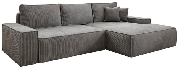 Luxusbetten24 Schlafsofa Designer Sofa Verona mit breiter Ottomane, mit Schlaffunktion und Stauraum