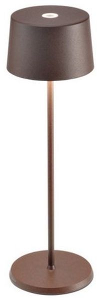 Zafferano, Olivia Pro Lampe, Tragbare und Wiederaufladbare Tischlampe mit Touch Control, Geeignet für Wohnzimmer und Außenbereich, Dimmer, 2700-3000 K, Höhe 35 cm, Farbe Corten