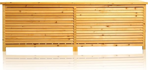 170CM XXL Holz Bank Auflagenbox Kissenbox Gartenbox Gartentruhe Truhe Holztruhe