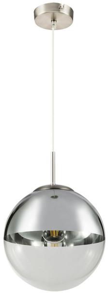 Hängelampe, Glaskugel, chrom, klar, D 25 cm