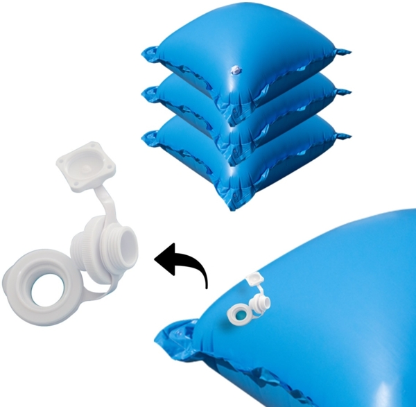 3 Poolkissen Luftkissen für Winter Abdeckung Luftpolster Pool mit Ösen - Set