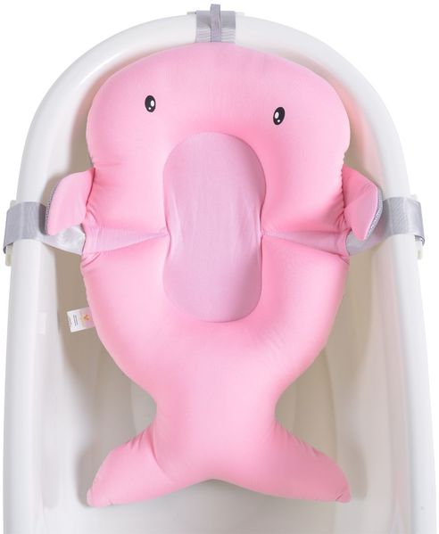 Cangaroo Babybadenetz Bailey Badekissen, Badeauflage, Kunststoff Clips ab Geburt rosa