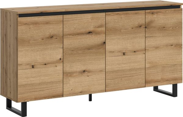 Home affaire Sideboard TOMA, Breite: 160 cm, mit Metall-Kufen-Fuß, 4 Türen, 4 Einlegeböden, Anrichte, Kommode, Schrank, Board, Higboard