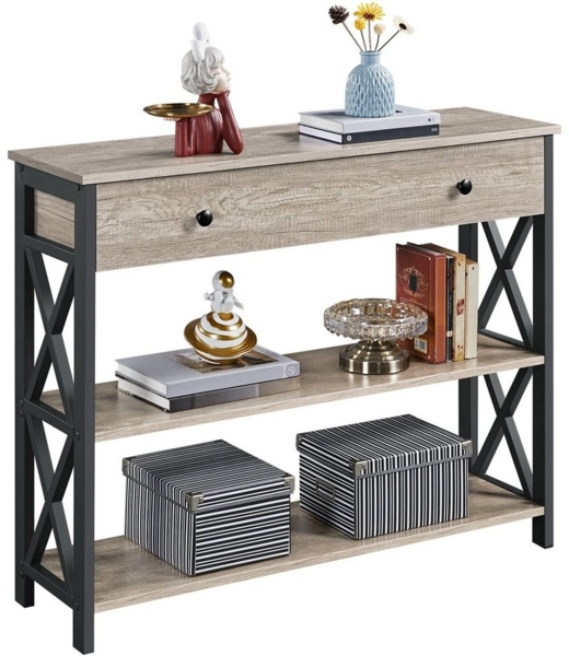 Yaheetech Konsolentisch, Flurtisch Eingangtisch Sideboard X-förmiger Rahmen Beistelltisch